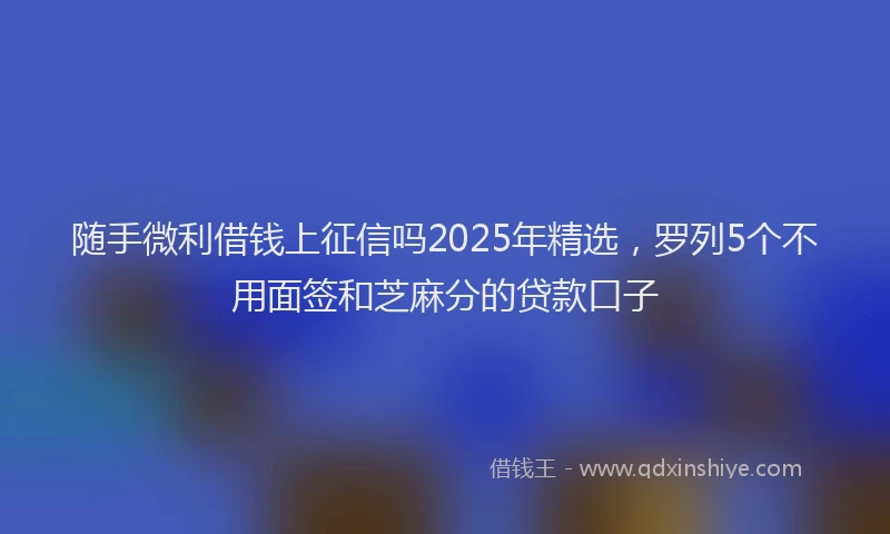随手微利借钱上征信吗2025年精选，罗列5个不用面签和芝麻分的贷款口子