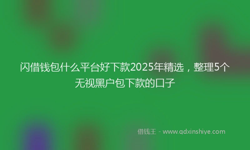 闪借钱包什么平台好下款2025年精选，整理5个无视黑户包下款的口子