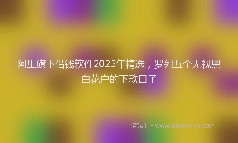阿里旗下借钱软件2025年精选，罗列五个无视黑白花户的下款口子