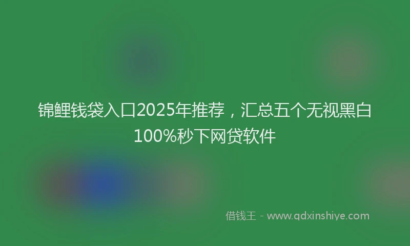 锦鲤钱袋入口2025年推荐，汇总五个无视黑白100%秒下网贷软件