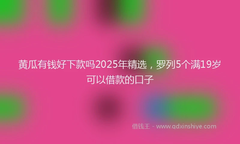 黄瓜有钱好下款吗2025年精选，罗列5个满19岁可以借款的口子