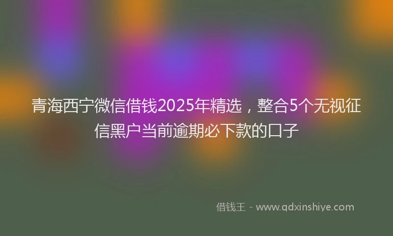 青海西宁微信借钱2025年精选，整合5个无视征信黑户当前逾期必下款的口子