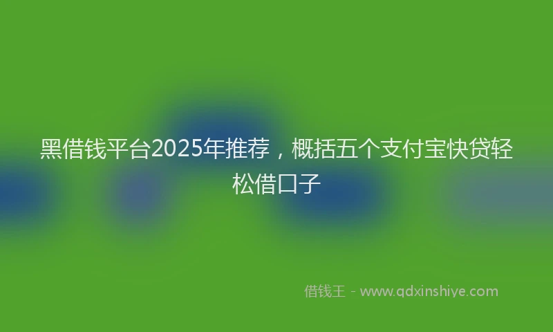 黑借钱平台2025年推荐，概括五个支付宝快贷轻松借口子