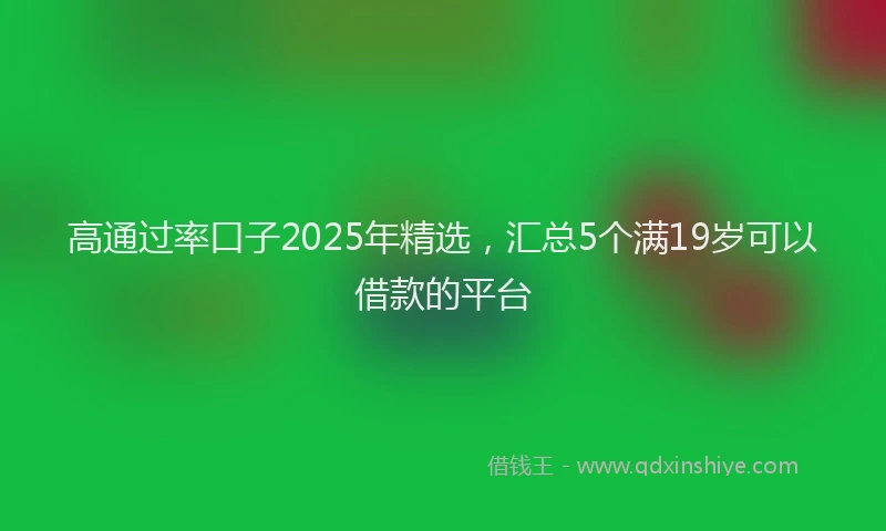 高通过率口子2025年精选，汇总5个满19岁可以借款的平台