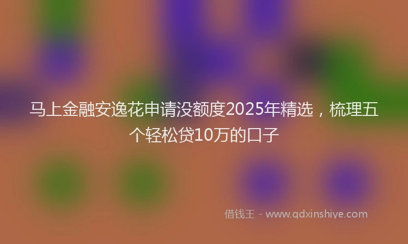 马上金融安逸花申请没额度2025年精选，梳理五个轻松贷10万的口子