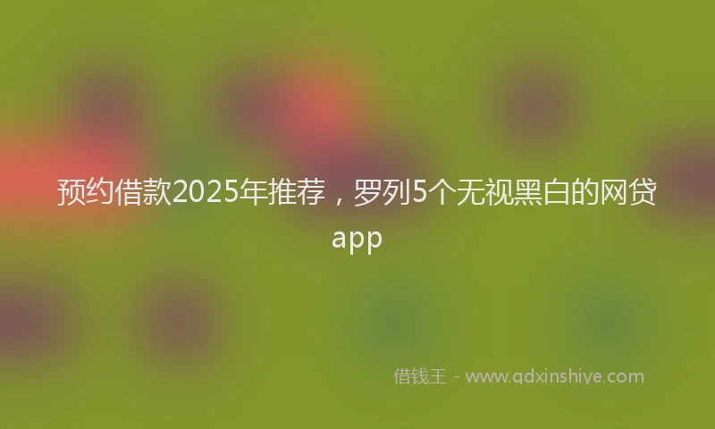 预约借款2025年推荐，罗列5个无视黑白的网贷app