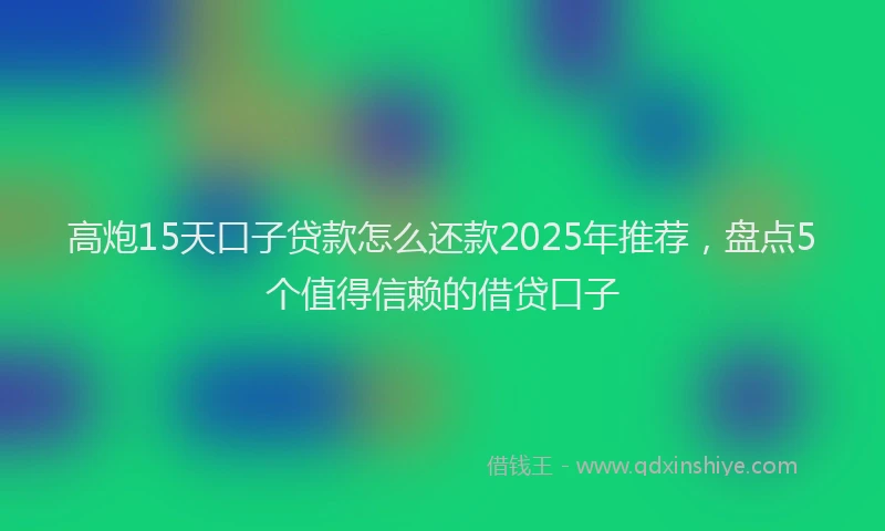 高炮15天口子贷款怎么还款2025年推荐，盘点5个值得信赖的借贷口子