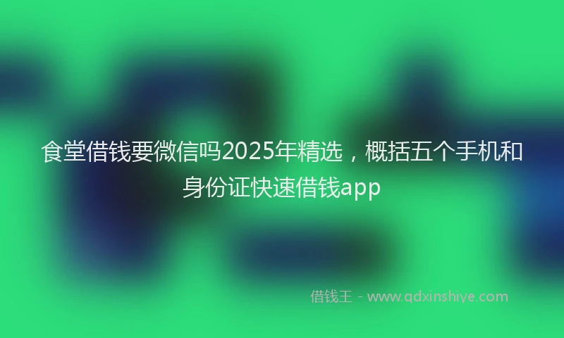 食堂借钱要微信吗2025年精选，概括五个手机和身份证快速借钱app