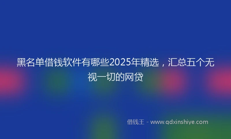 黑名单借钱软件有哪些2025年精选，汇总五个无视一切的网贷