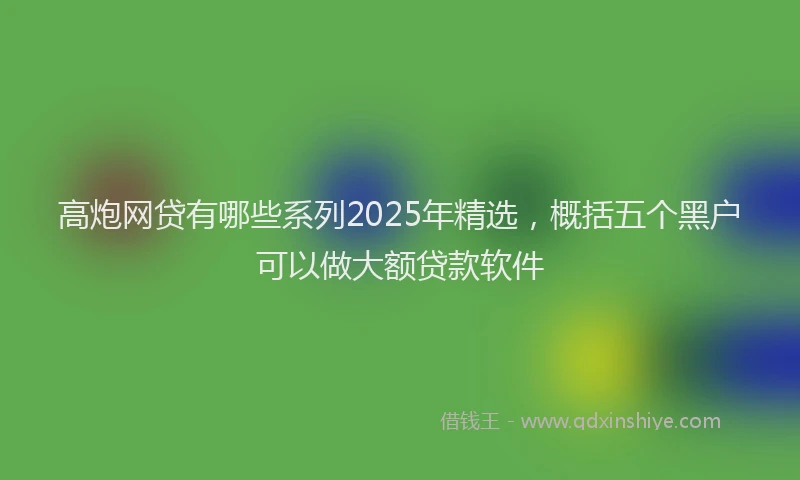 高炮网贷有哪些系列2025年精选，概括五个黑户可以做大额贷款软件