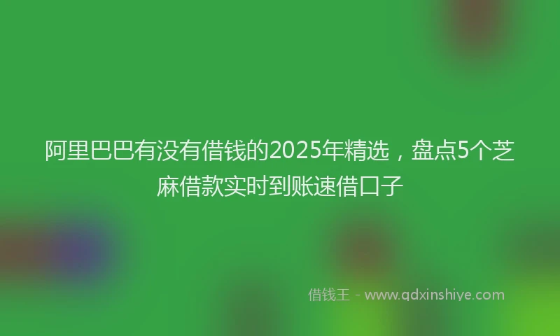 阿里巴巴有没有借钱的2025年精选，盘点5个芝麻借款实时到账速借口子