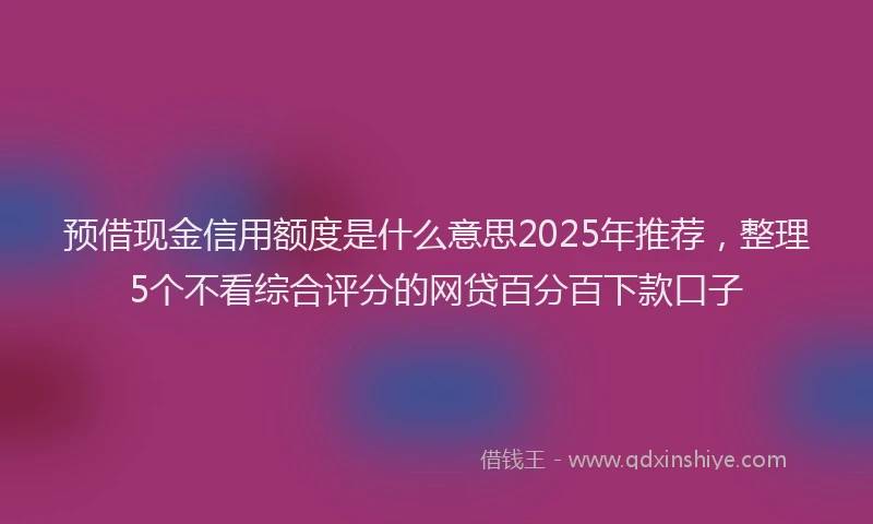 预借现金信用额度是什么意思2025年推荐，整理5个不看综合评分的网贷百分百下款口子