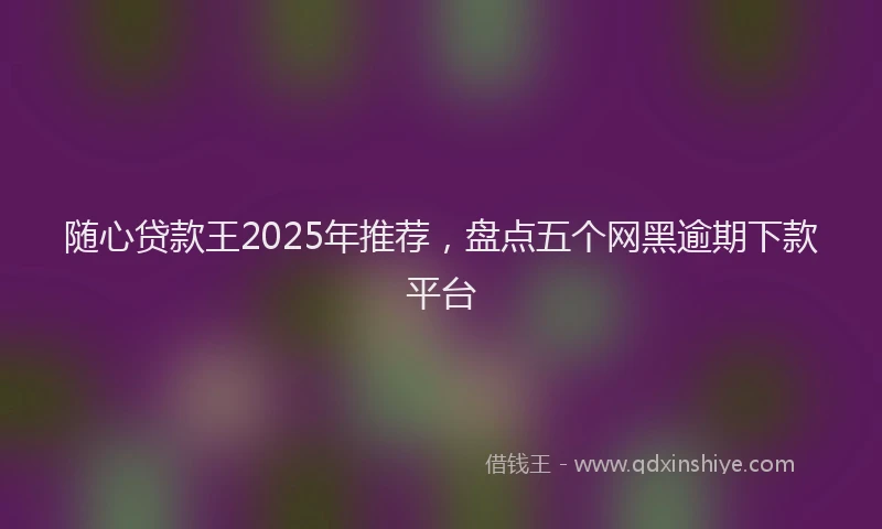 随心贷款王2025年推荐，盘点五个网黑逾期下款平台