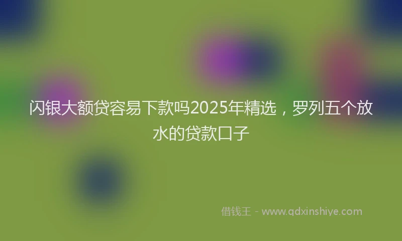 闪银大额贷容易下款吗2025年精选，罗列五个放水的贷款口子