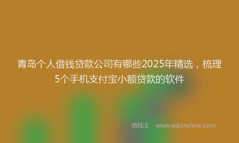 青岛个人借钱贷款公司有哪些2025年精选，梳理5个手机支付宝小额贷款的软件