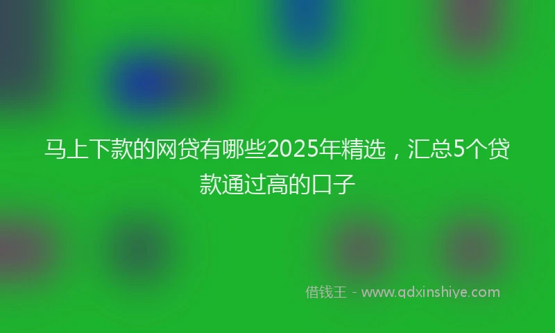 马上下款的网贷有哪些2025年精选，汇总5个贷款通过高的口子
