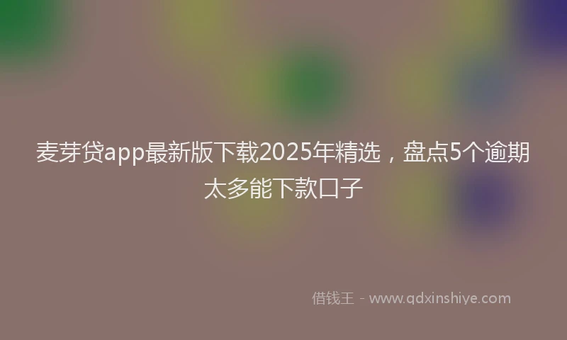 麦芽贷app最新版下载2025年精选，盘点5个逾期太多能下款口子