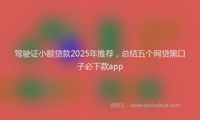 驾驶证小额贷款2025年推荐，总结五个网贷黑口子必下款app