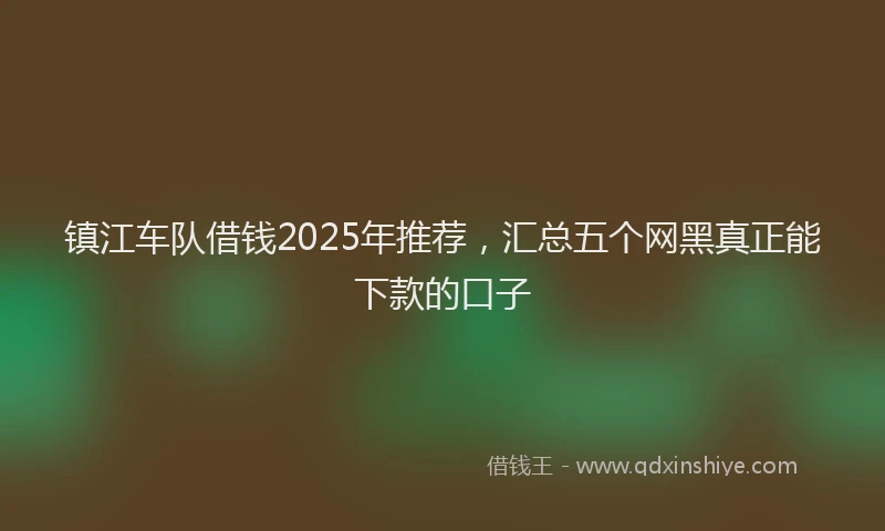 镇江车队借钱2025年推荐，汇总五个网黑真正能下款的口子