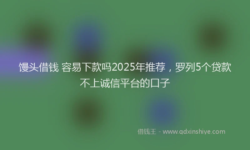 馒头借钱 容易下款吗2025年推荐，罗列5个贷款不上诚信平台的口子