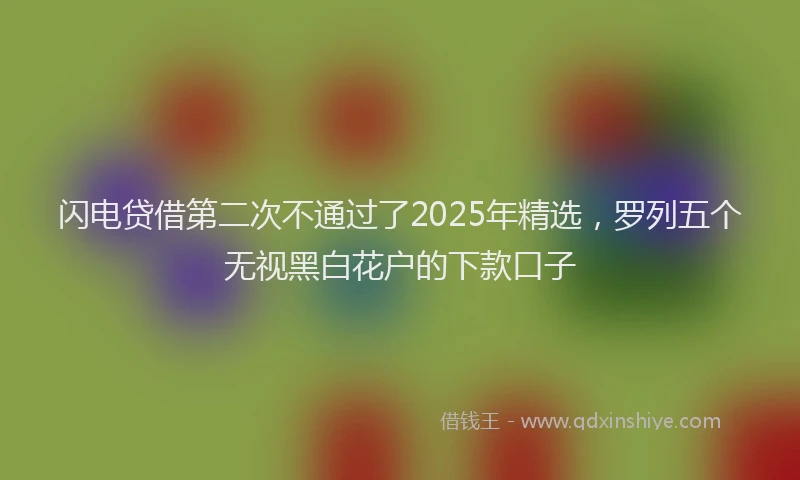 闪电贷借第二次不通过了2025年精选，罗列五个无视黑白花户的下款口子