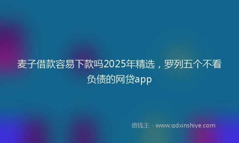 麦子借款容易下款吗2025年精选，罗列五个不看负债的网贷app
