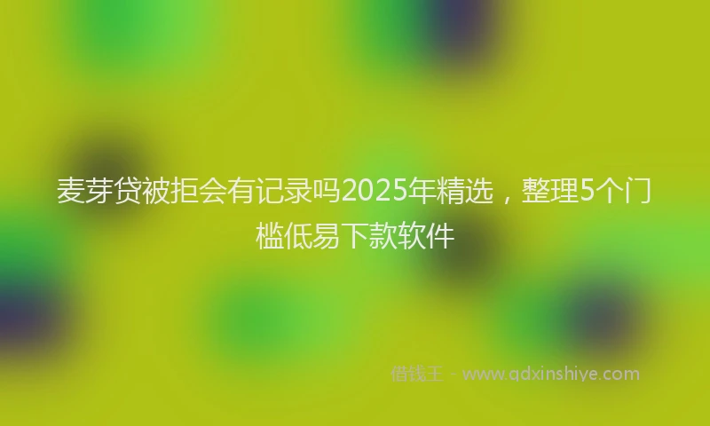 麦芽贷被拒会有记录吗2025年精选，整理5个门槛低易下款软件