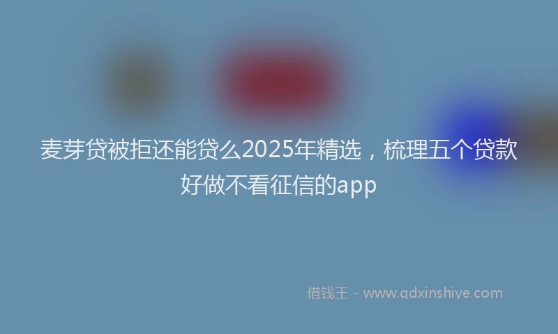 麦芽贷被拒还能贷么2025年精选，梳理五个贷款好做不看征信的app