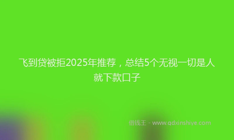 飞到贷被拒2025年推荐，总结5个无视一切是人就下款口子