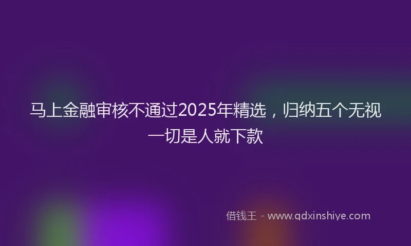 马上金融审核不通过2025年精选，归纳五个无视一切是人就下款