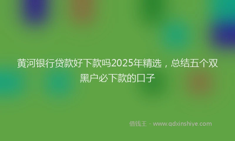 黄河银行贷款好下款吗2025年精选，总结五个双黑户必下款的口子