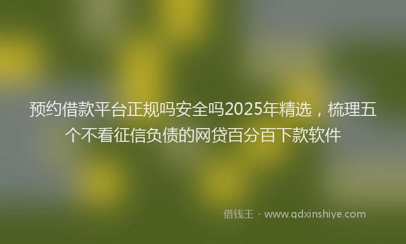 预约借款平台正规吗安全吗2025年精选，梳理五个不看征信负债的网贷百分百下款软件