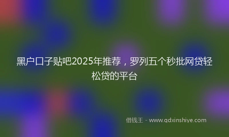 黑户口子贴吧2025年推荐，罗列五个秒批网贷轻松贷的平台
