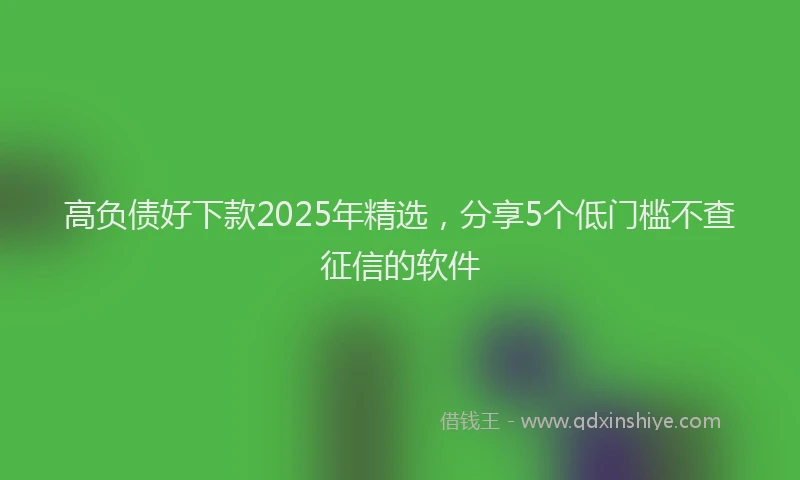 高负债好下款2025年精选，分享5个低门槛不查征信的软件