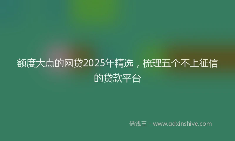 额度大点的网贷2025年精选，梳理五个不上征信的贷款平台