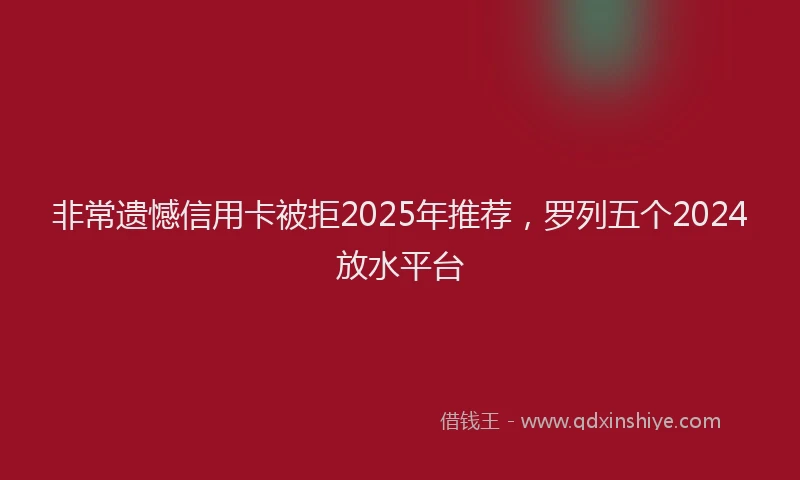 非常遗憾信用卡被拒2025年推荐，罗列五个2024放水平台