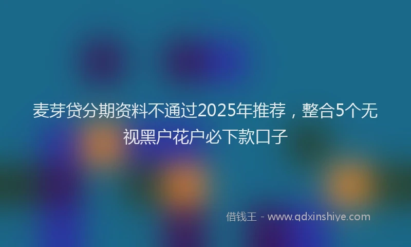 麦芽贷分期资料不通过2025年推荐，整合5个无视黑户花户必下款口子