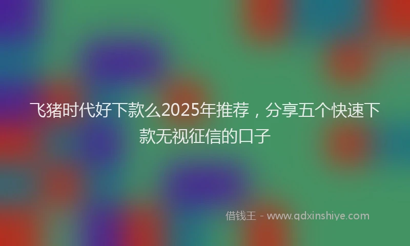 飞猪时代好下款么2025年推荐，分享五个快速下款无视征信的口子