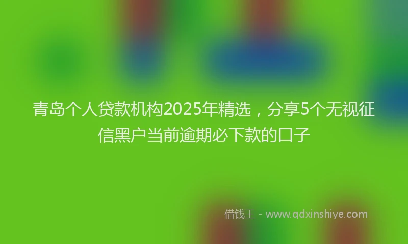 青岛个人贷款机构2025年精选，分享5个无视征信黑户当前逾期必下款的口子