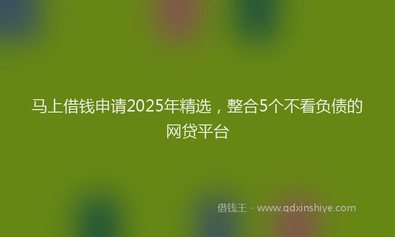马上借钱申请2025年精选，整合5个不看负债的网贷平台