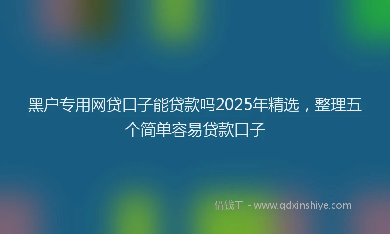 黑户专用网贷口子能贷款吗2025年精选，整理五个简单容易贷款口子