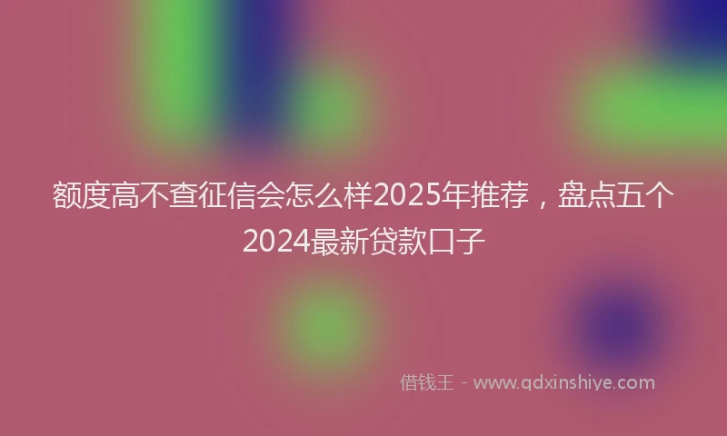 额度高不查征信会怎么样2025年推荐，盘点五个2024最新贷款口子