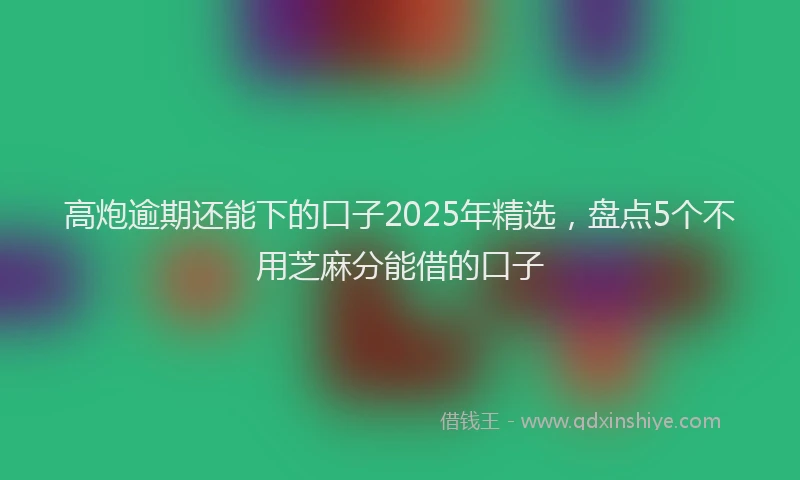 高炮逾期还能下的口子2025年精选，盘点5个不用芝麻分能借的口子