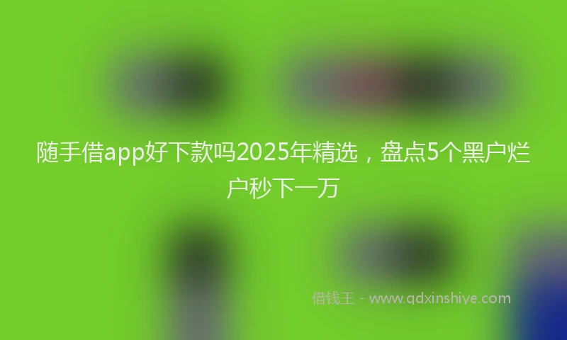 随手借app好下款吗2025年精选，盘点5个黑户烂户秒下一万