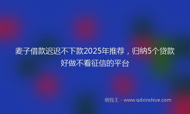 麦子借款迟迟不下款2025年推荐，归纳5个贷款好做不看征信的平台