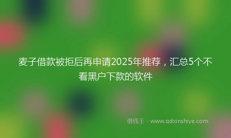麦子借款被拒后再申请2025年推荐，汇总5个不看黑户下款的软件