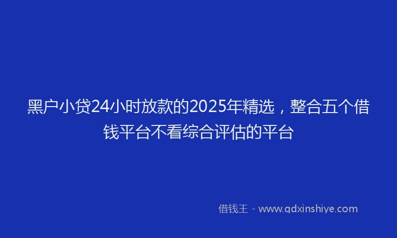黑户小贷24小时放款的2025年精选，整合五个借钱平台不看综合评估的平台