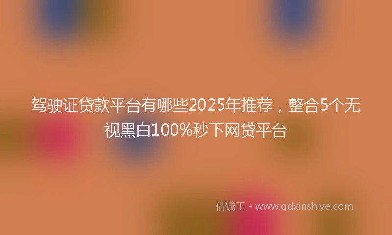 驾驶证贷款平台有哪些2025年推荐，整合5个无视黑白100%秒下网贷平台