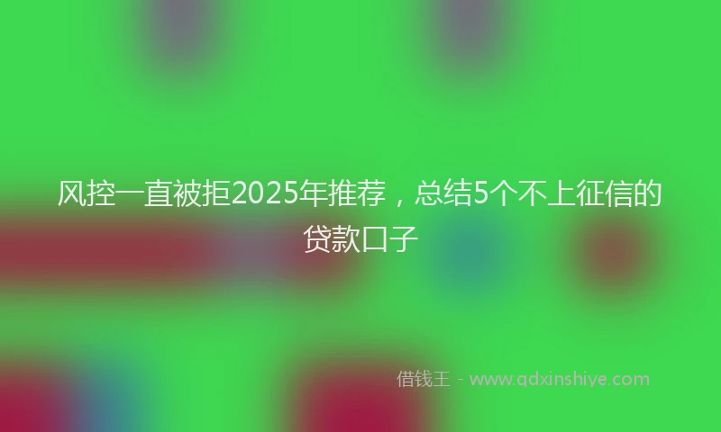 风控一直被拒2025年推荐，总结5个不上征信的贷款口子
