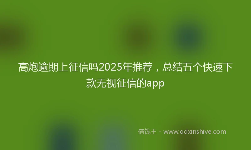 高炮逾期上征信吗2025年推荐，总结五个快速下款无视征信的app